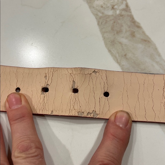 Miu Miu Brick Red Leather 1.5” wide Belt with Silver tone round Metallic Buckle - Picture 9 of 10